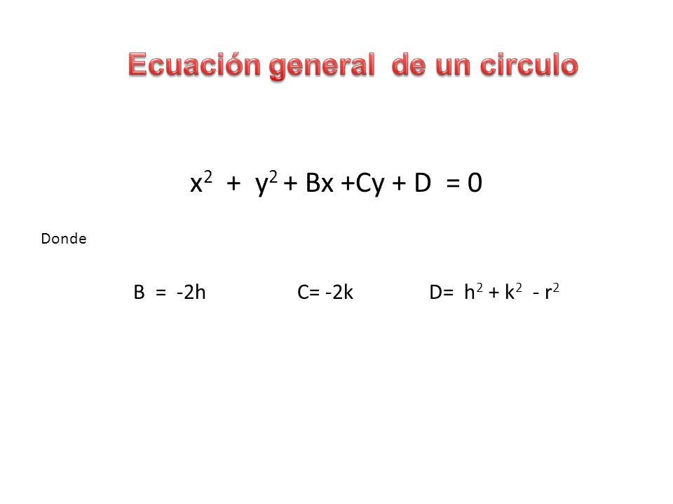 Ecuación general de un circulo
