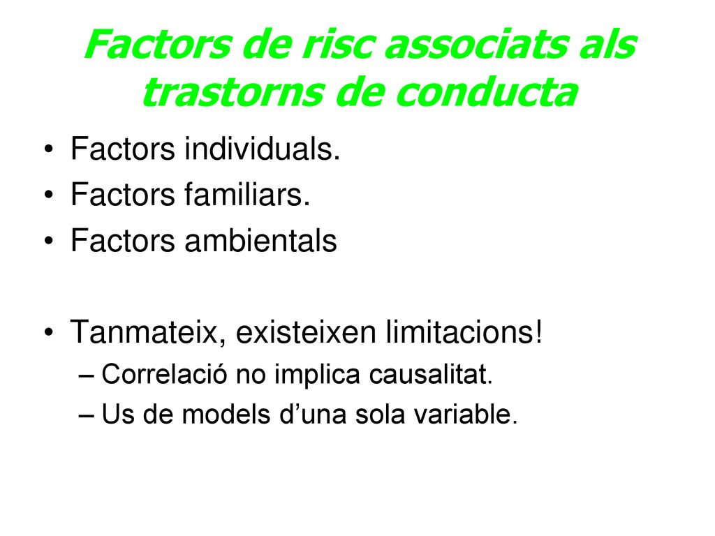 Factors de risc associats als trastorns de conducta