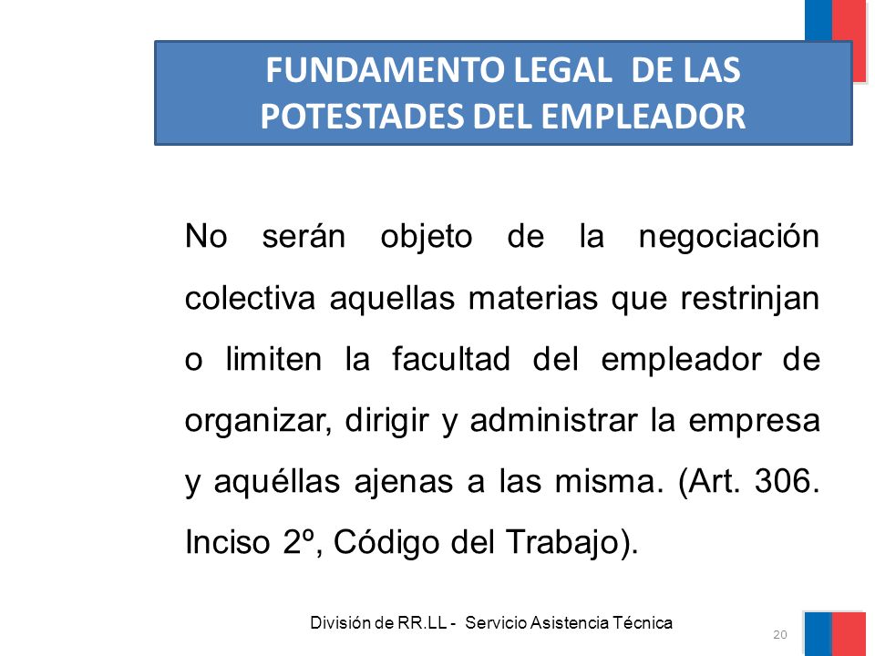 FUNDAMENTO LEGAL DE LAS POTESTADES DEL EMPLEADOR