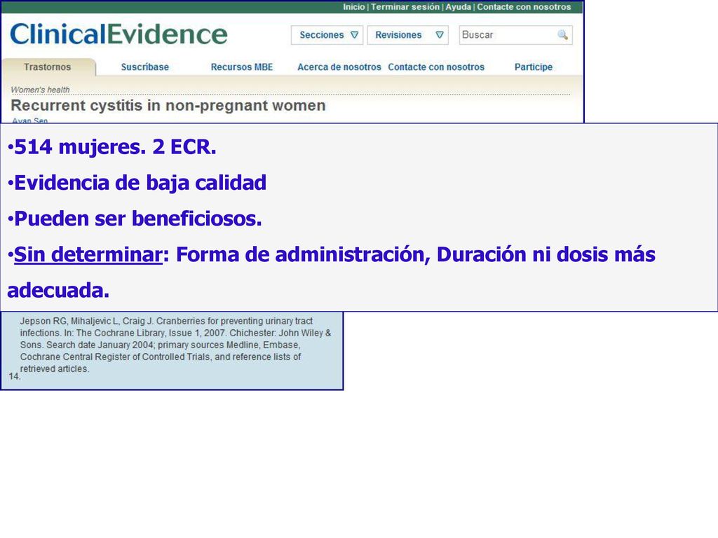 514 mujeres. 2 ECR. Evidencia de baja calidad. Pueden ser beneficiosos.