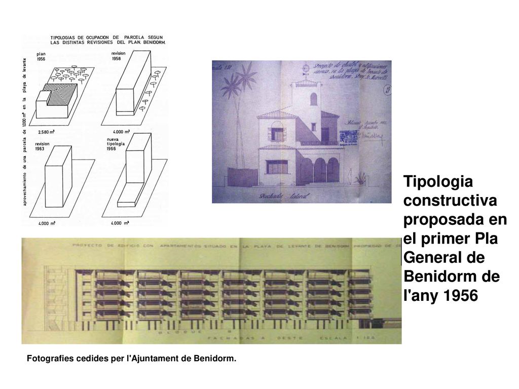 Tipologia constructiva proposada en el primer Pla General de Benidorm de l any 1956