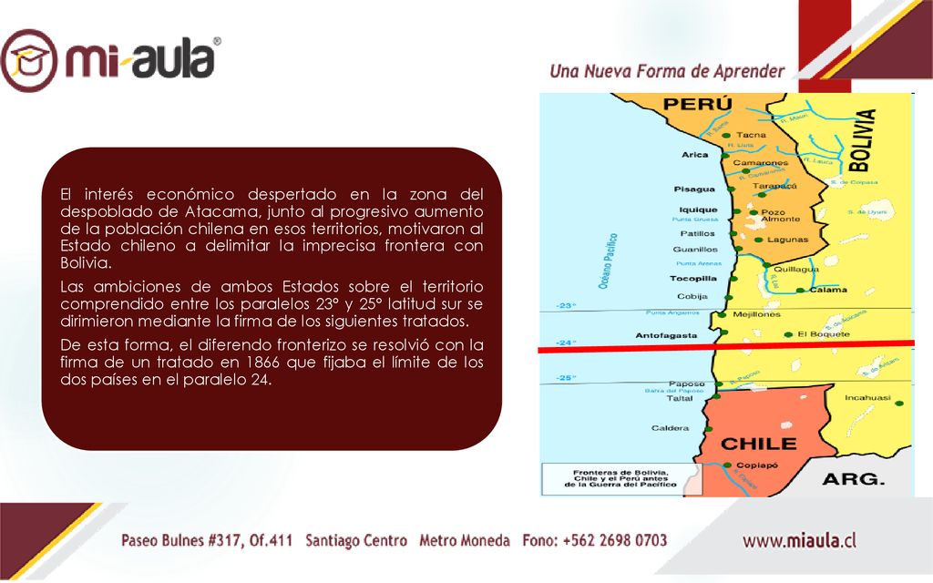 El interés económico despertado en la zona del despoblado de Atacama, junto al progresivo aumento de la población chilena en esos territorios, motivaron al Estado chileno a delimitar la imprecisa frontera con Bolivia.