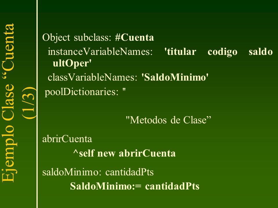 Ejemplo Clase Cuenta (1/3)