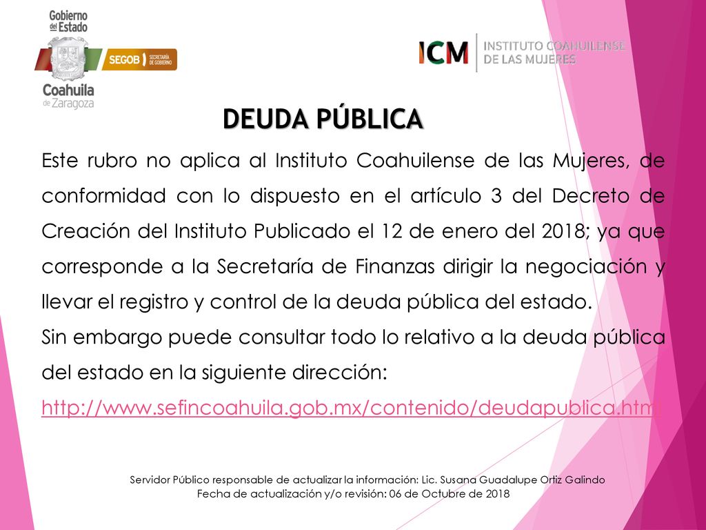 Fecha de actualización y/o revisión: 06 de Octubre de 2018