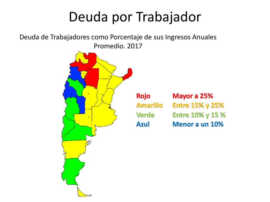 Deuda por Trabajador Deuda de Trabajadores como Porcentaje de sus Ingresos Anuales Promedio Rojo.