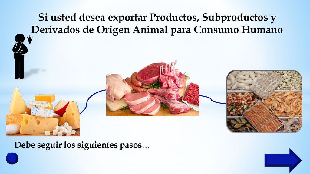 Si usted desea exportar Productos, Subproductos y Derivados de Origen Animal para Consumo Humano