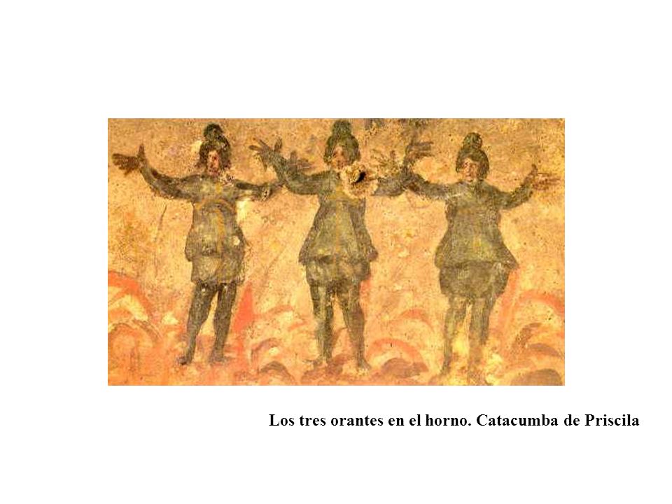 Los tres orantes en el horno. Catacumba de Priscila