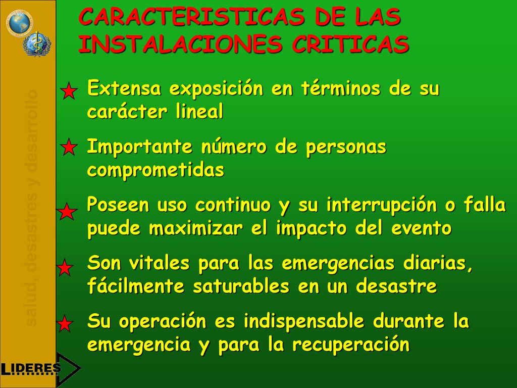 CARACTERISTICAS DE LAS INSTALACIONES CRITICAS