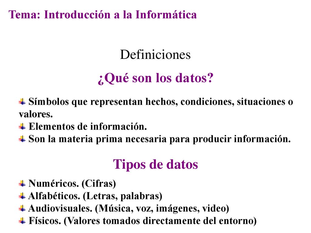 ¿Qué son los datos Tipos de datos