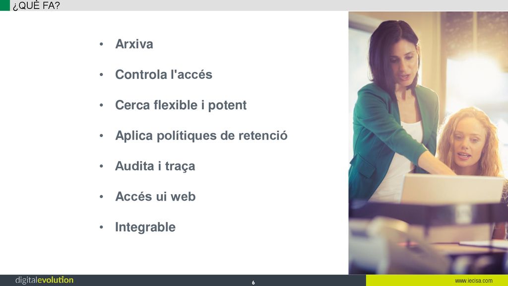 Cerca flexible i potent Aplica polítiques de retenció Audita i traça