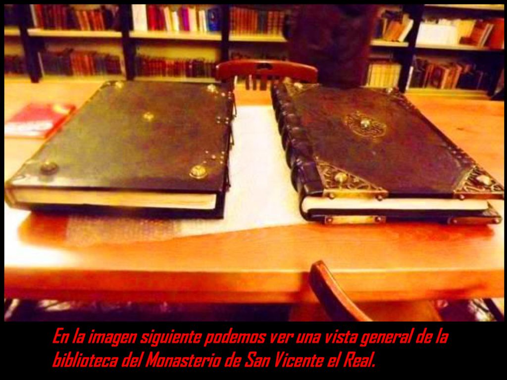 En la imagen siguiente podemos ver una vista general de la biblioteca del Monasterio de San Vicente el Real.