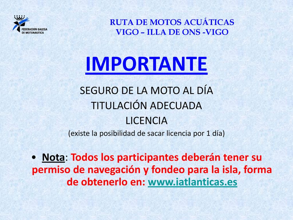 RUTA DE MOTOS ACUÁTICAS VIGO – ILLA DE ONS -VIGO