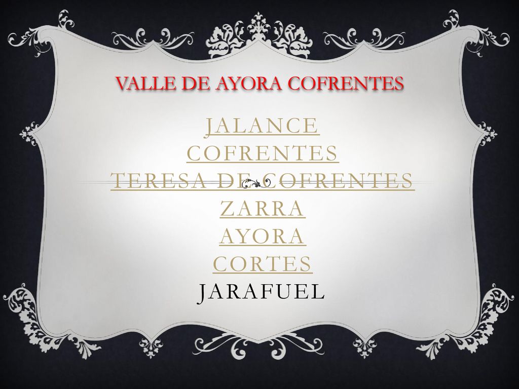 JALANCE COFRENTES TERESA DE COFRENTES ZARRA Ayora Cortes jarafuel