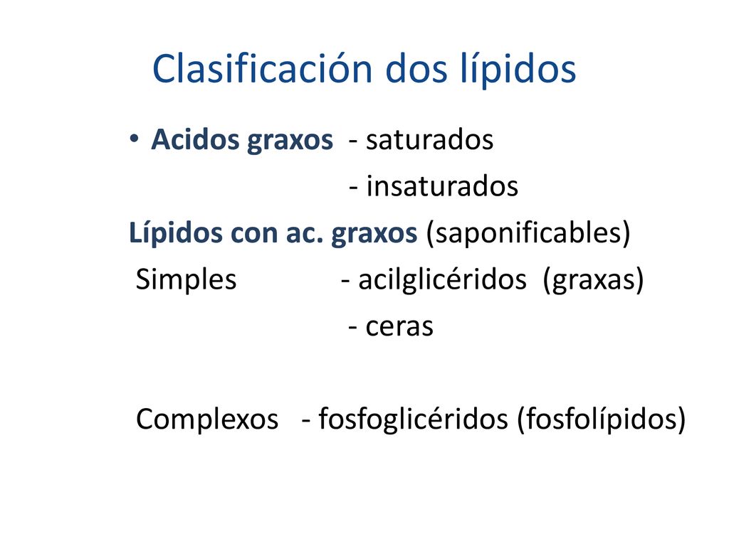 Clasificación dos lípidos