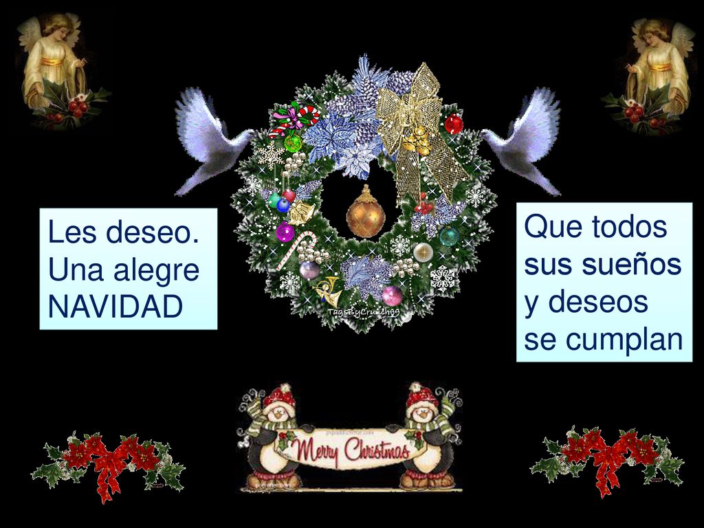 Que todos sus sueños y deseos se cumplan Les deseo. Una alegre NAVIDAD