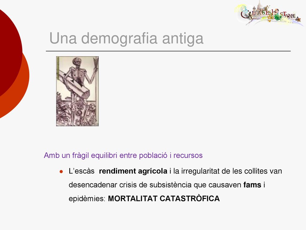 Una demografia antiga Amb un fràgil equilibri entre població i recursos.