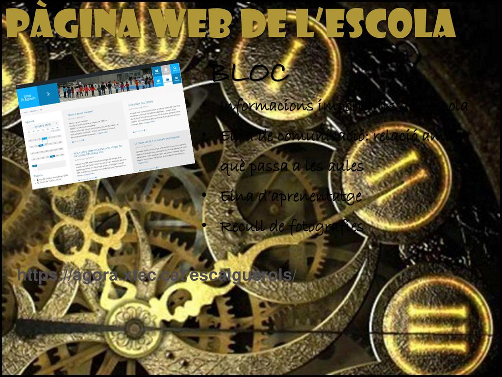 Pàgina web de l’escola BLOC Informacions importants de l’escola