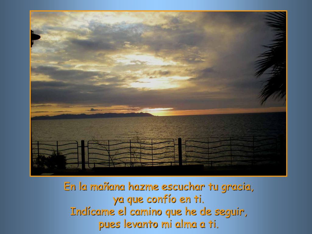 En la mañana hazme escuchar tu gracia, ya que confío en ti