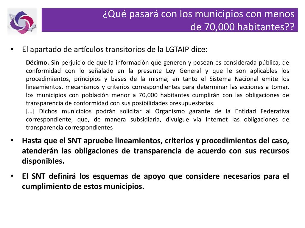 ¿Qué pasará con los municipios con menos de 70,000 habitantes