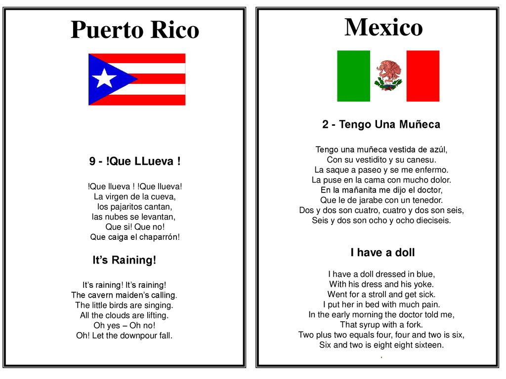 Mexico Puerto Rico 2 - Tengo Una Muñeca 9 - !Que LLueva !