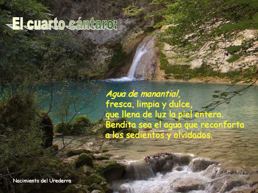 Bendita sea el agua que reconforta a los sedientos y olvidados.