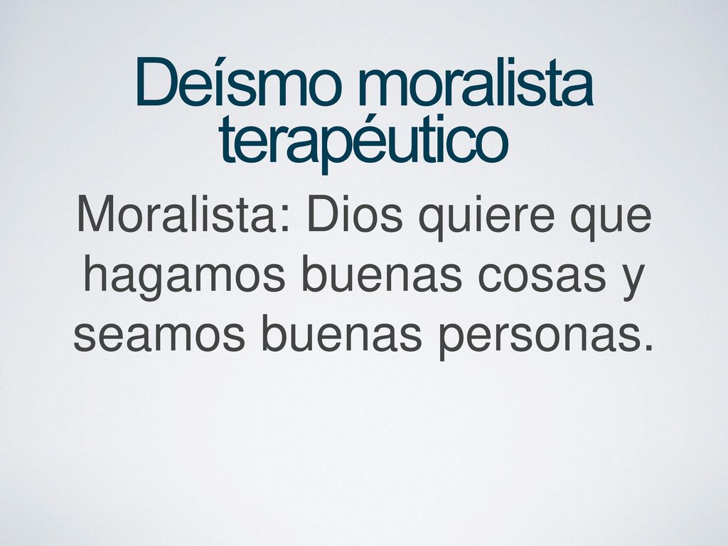 Deísmo moralista terapéutico