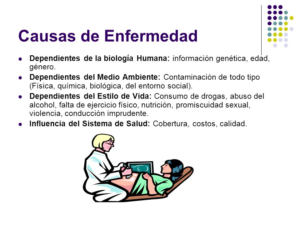 Causas de Enfermedad Dependientes de la biología Humana: información genética, edad, género.