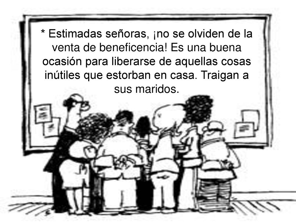 Estimadas señoras, ¡no se olviden de la venta de beneficencia