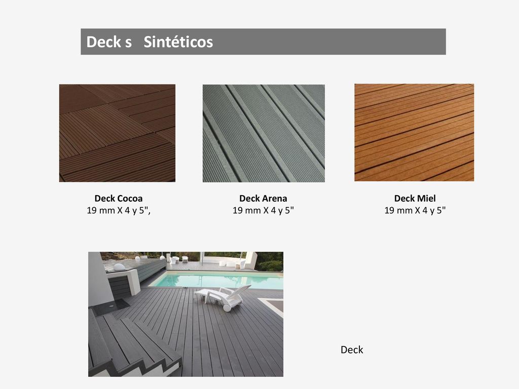 Deck s Sintéticos Deck Deck Cocoa 19 mm X 4 y 5 , Deck Arena