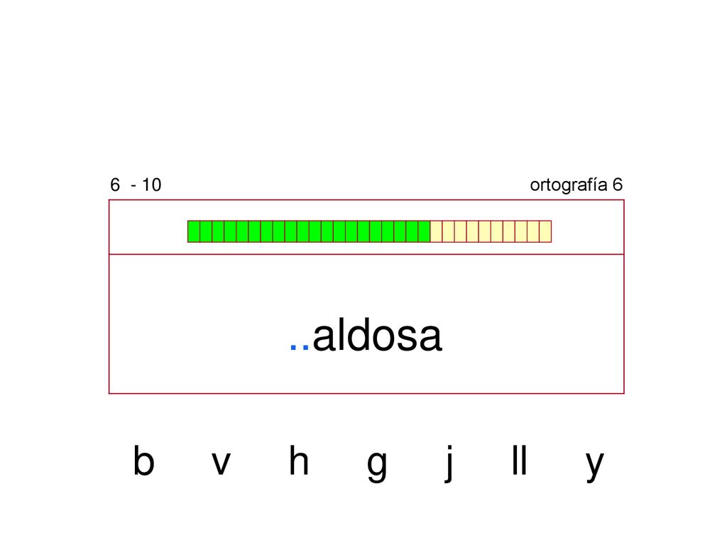 ortografía 6 ..aldosa b v h g j ll y