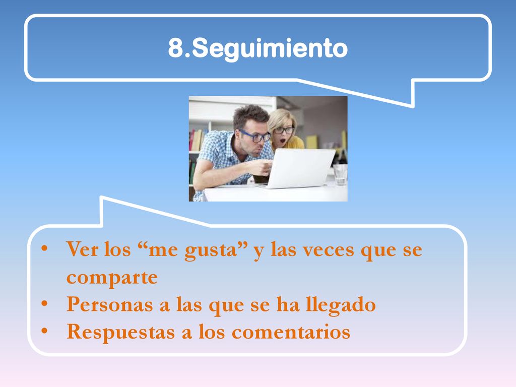 8.Seguimiento Ver los me gusta y las veces que se comparte