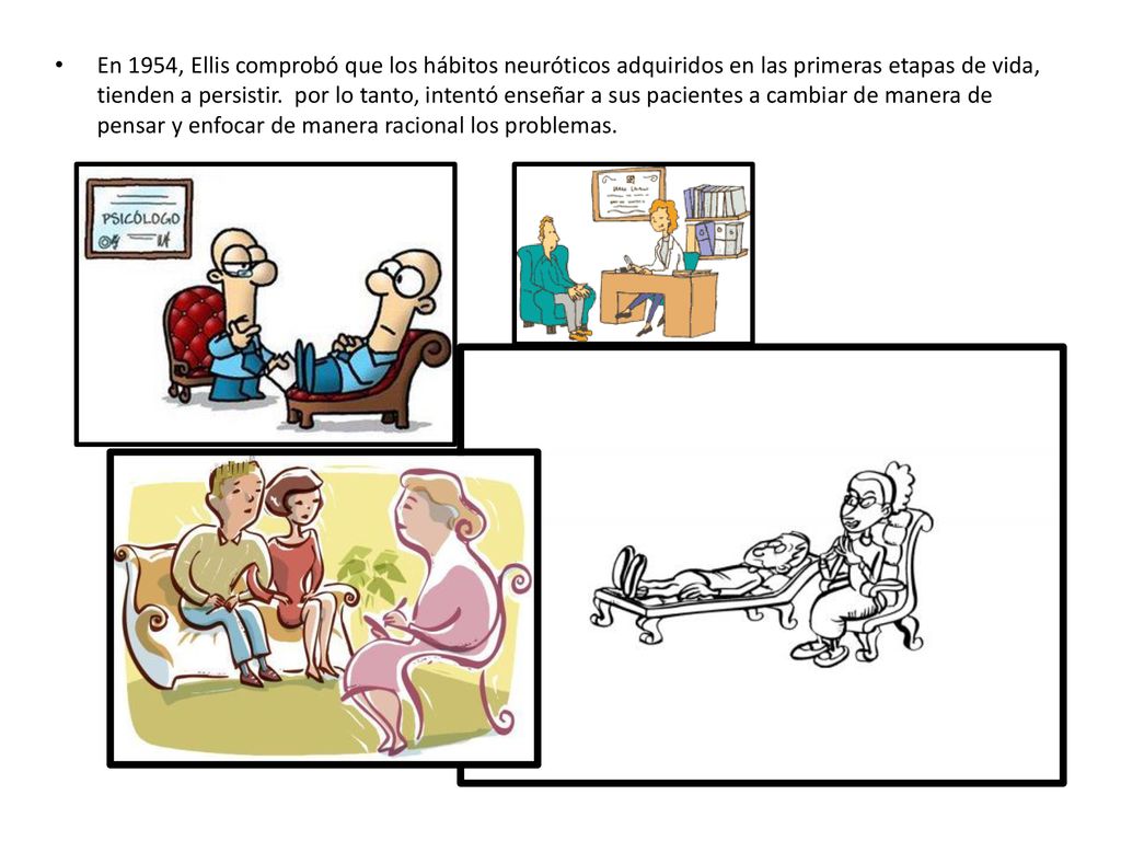 En 1954, Ellis comprobó que los hábitos neuróticos adquiridos en las primeras etapas de vida, tienden a persistir.