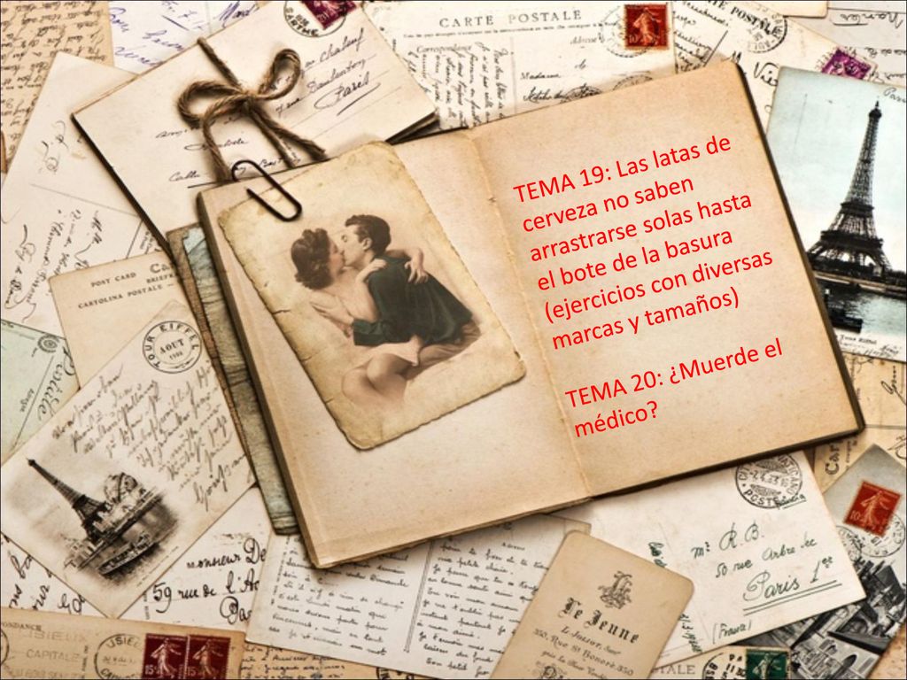 TEMA 19: Las latas de cerveza no saben arrastrarse solas hasta el bote de la basura (ejercicios con diversas marcas y tamaños)