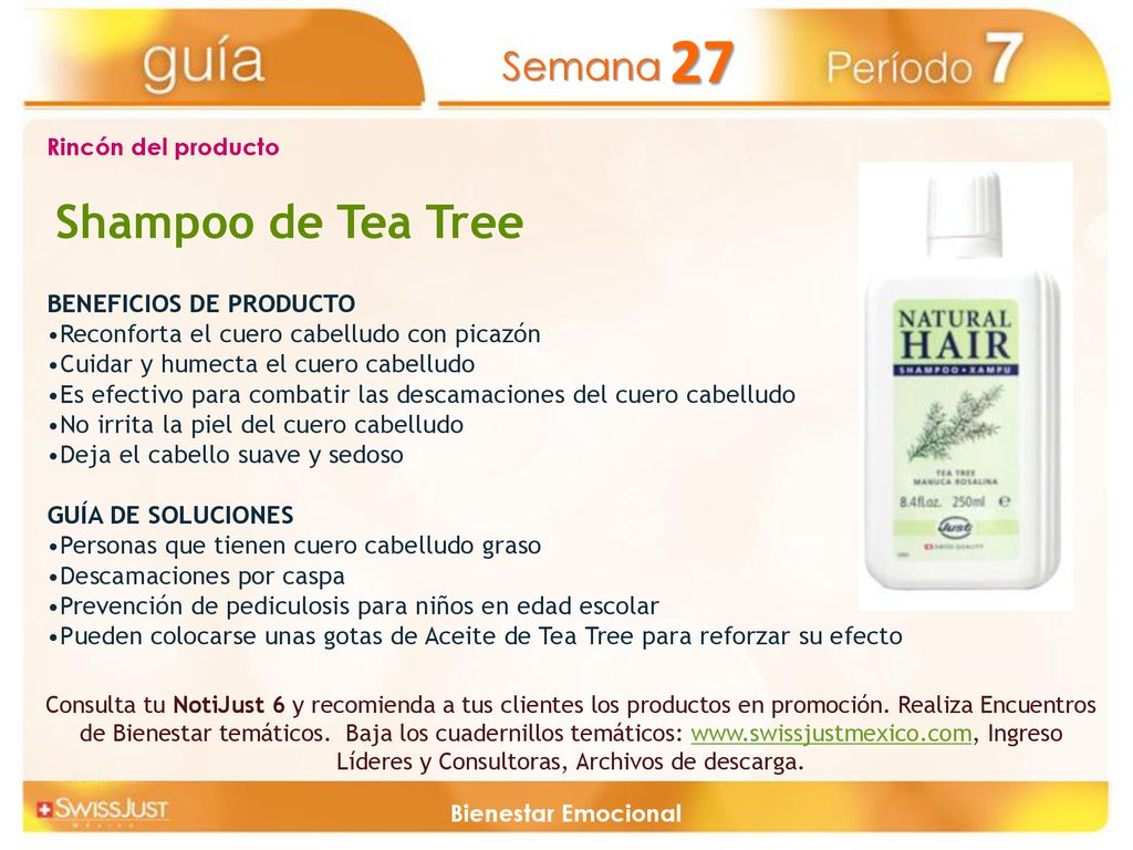 Shampoo de Tea Tree BENEFICIOS DE PRODUCTO