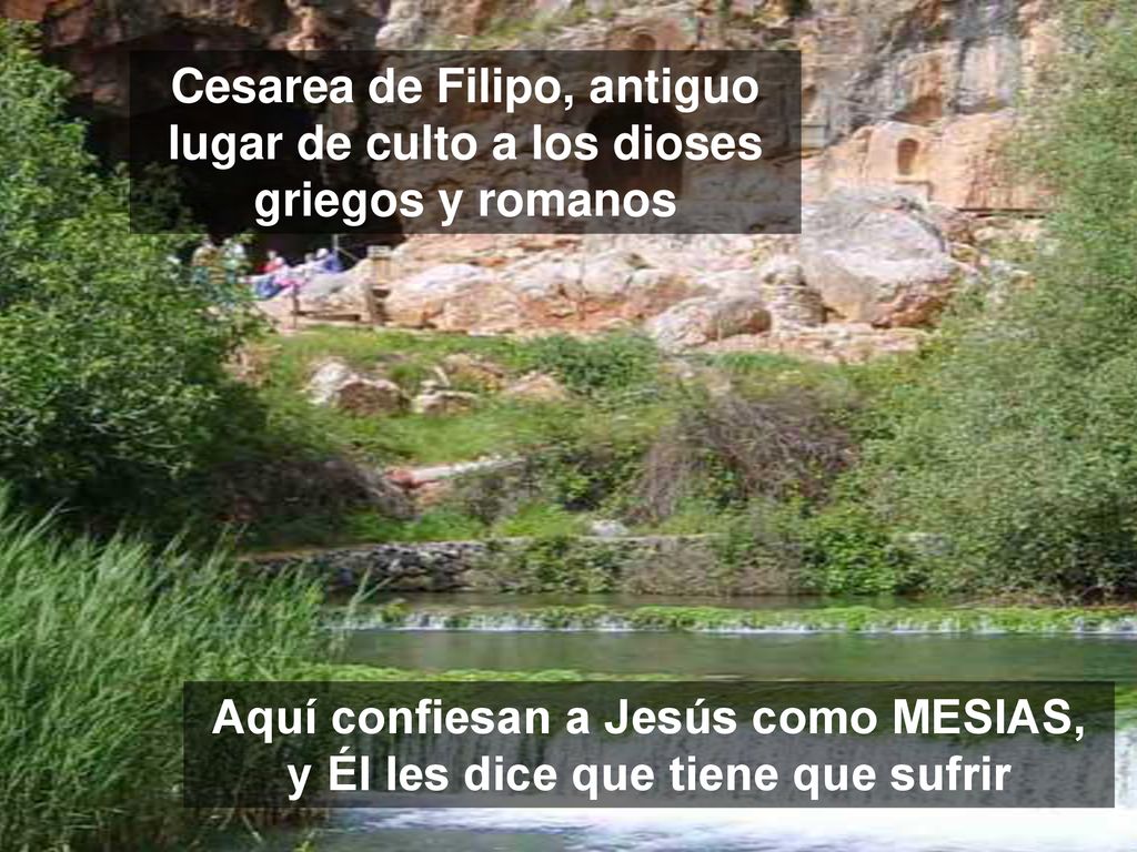 Aquí confiesan a Jesús como MESIAS, y Él les dice que tiene que sufrir