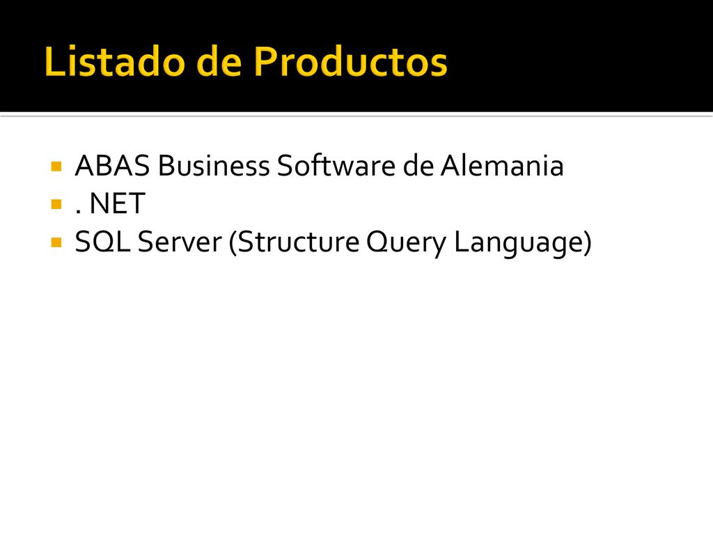 Listado de Productos ABAS Business Software de Alemania . NET