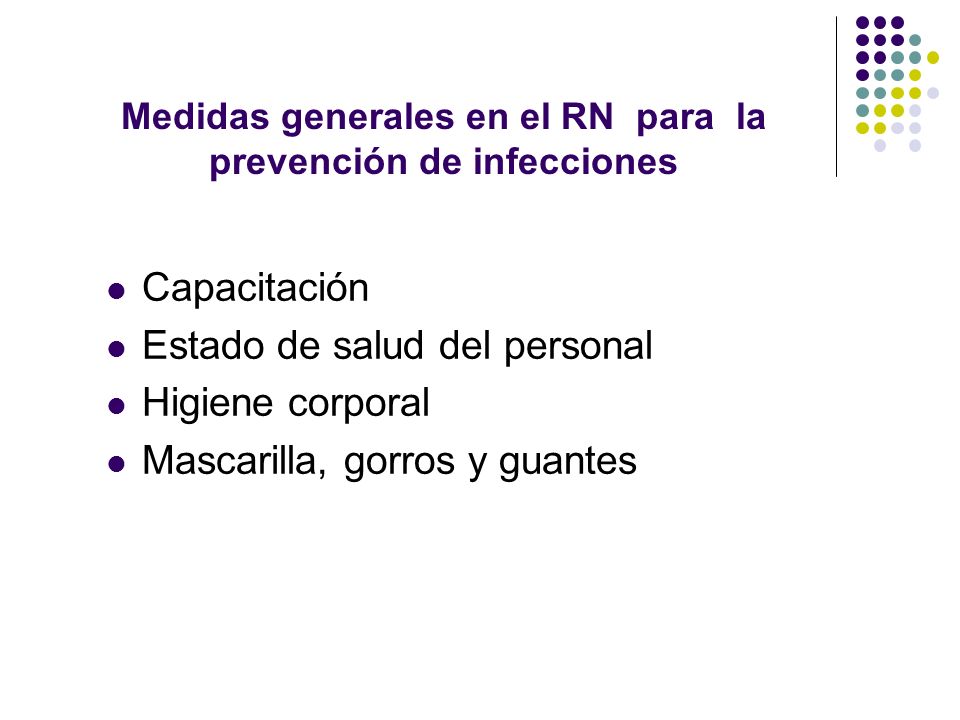 Medidas generales en el RN para la prevención de infecciones
