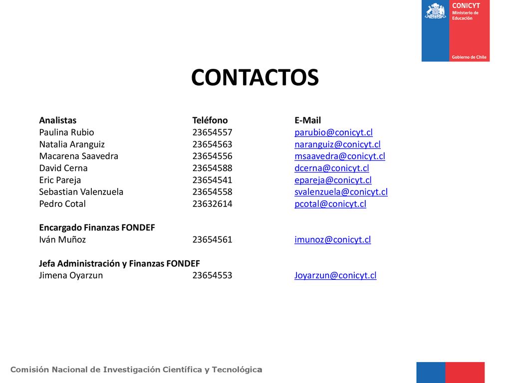 CONTACTOS Analistas Teléfono  Paulina Rubio