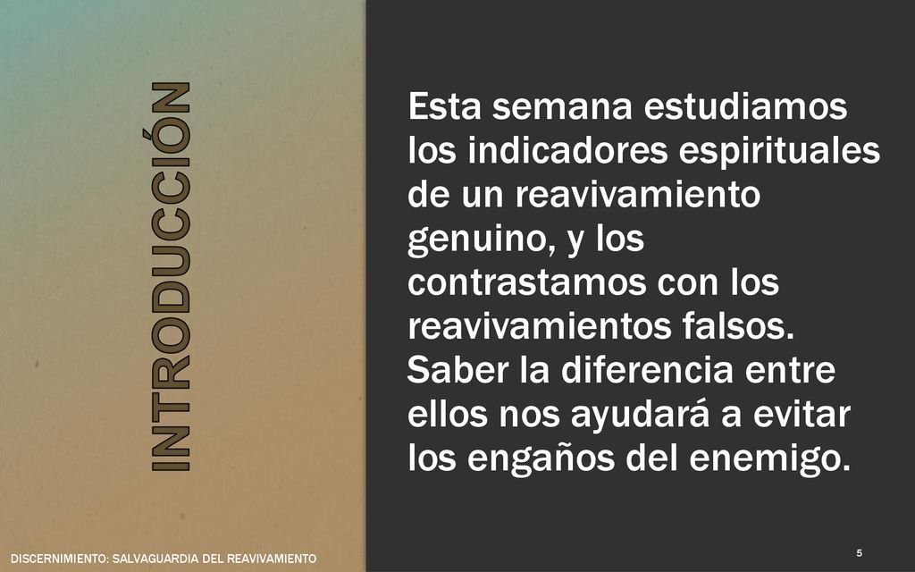 Esta semana estudiamos los indicadores espirituales de un reavivamiento genuino, y los contrastamos con los reavivamientos falsos. Saber la diferencia entre ellos nos ayudará a evitar los engaños del enemigo.