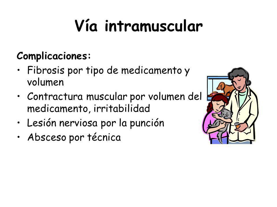 Vía intramuscular Complicaciones: