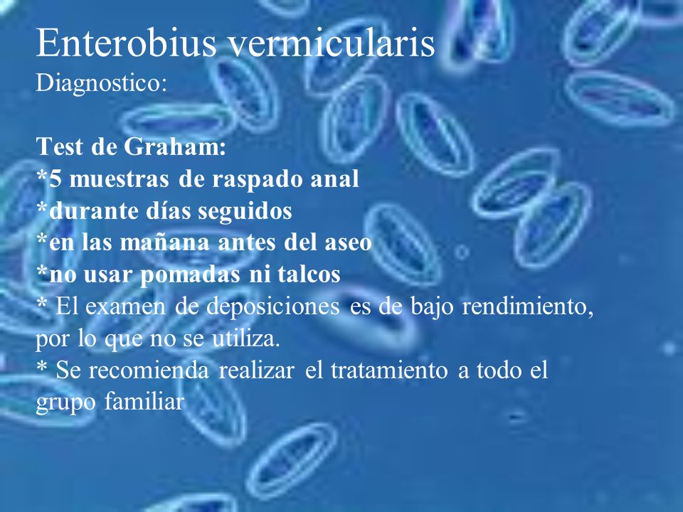 Enterobius vermicularis metodo de diagnostico
