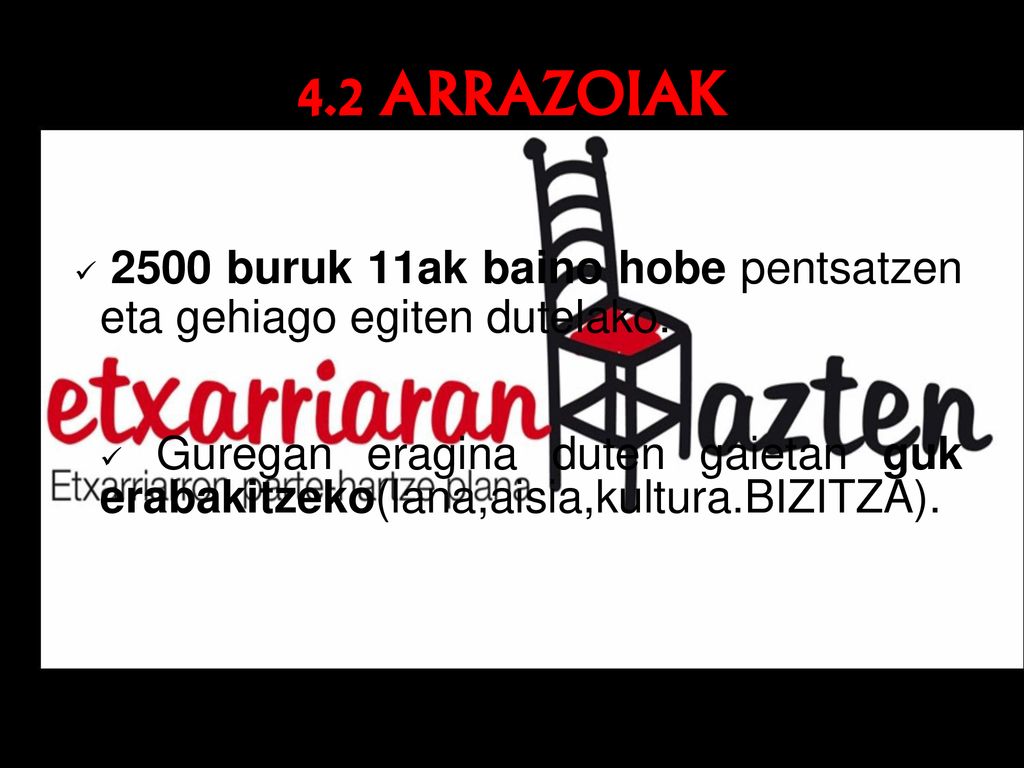 4.2 ARRAZOIAK  2500 buruk 11ak baino hobe pentsatzen eta gehiago egiten dutelako.
