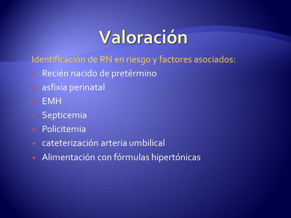Valoración Identificación de RN en riesgo y factores asociados: