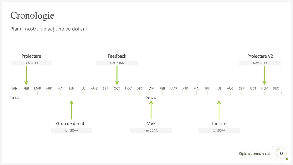 Cronologie Planul nostru de acțiune pe doi ani Proiectare Feedback