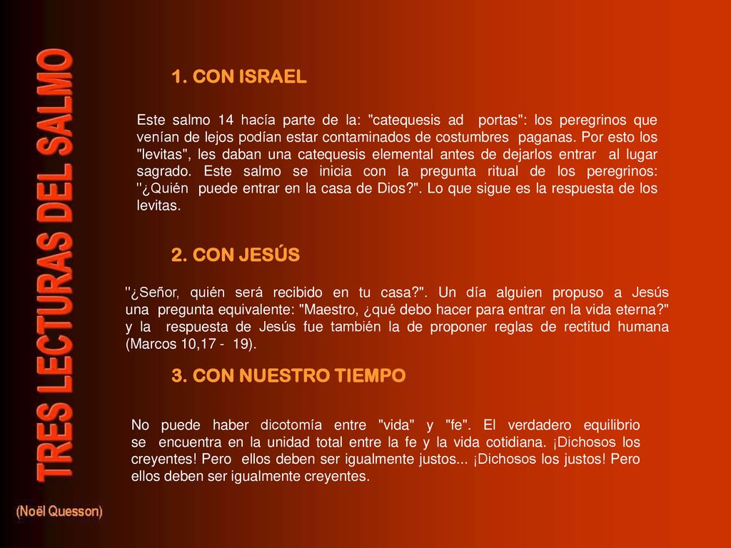 1. CON ISRAEL 2. CON JESÚS 3. CON NUESTRO TIEMPO