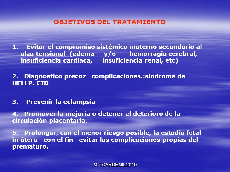 OBJETIVOS DEL TRATAMIENTO