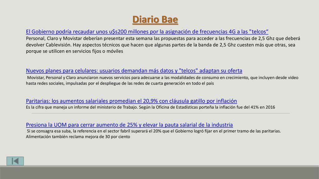 Diario Bae El Gobierno podría recaudar unos u$s200 millones por la asignación de frecuencias 4G a las telcos