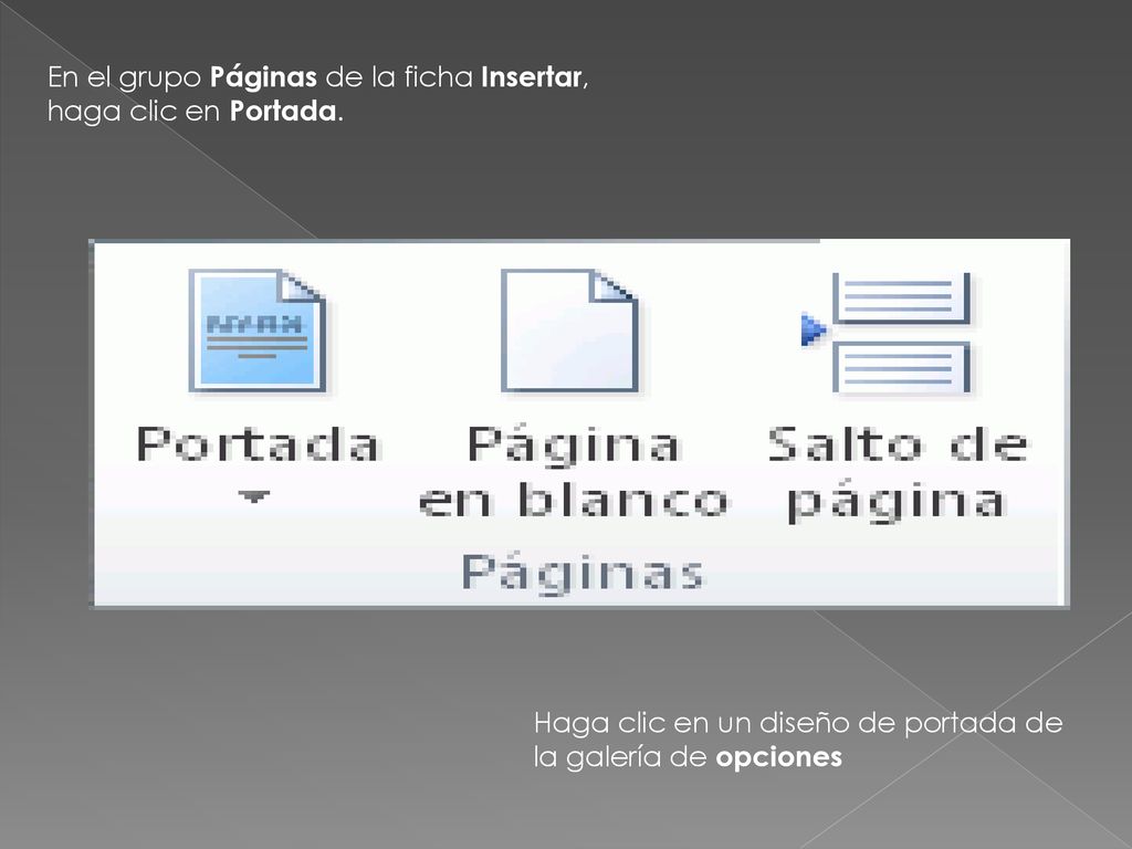 En el grupo Páginas de la ficha Insertar, haga clic en Portada.