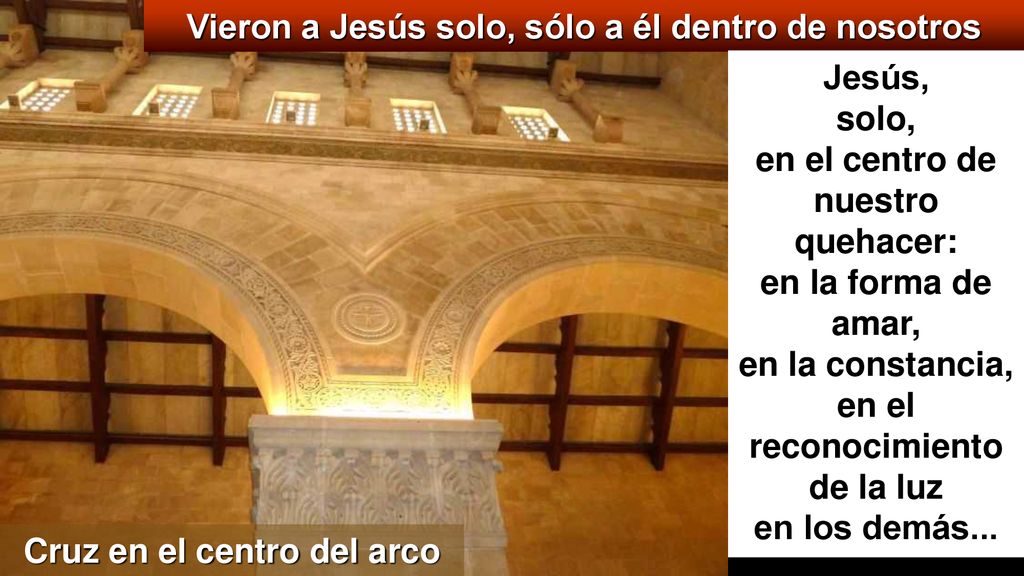 Vieron a Jesús solo, sólo a él dentro de nosotros Jesús, solo,