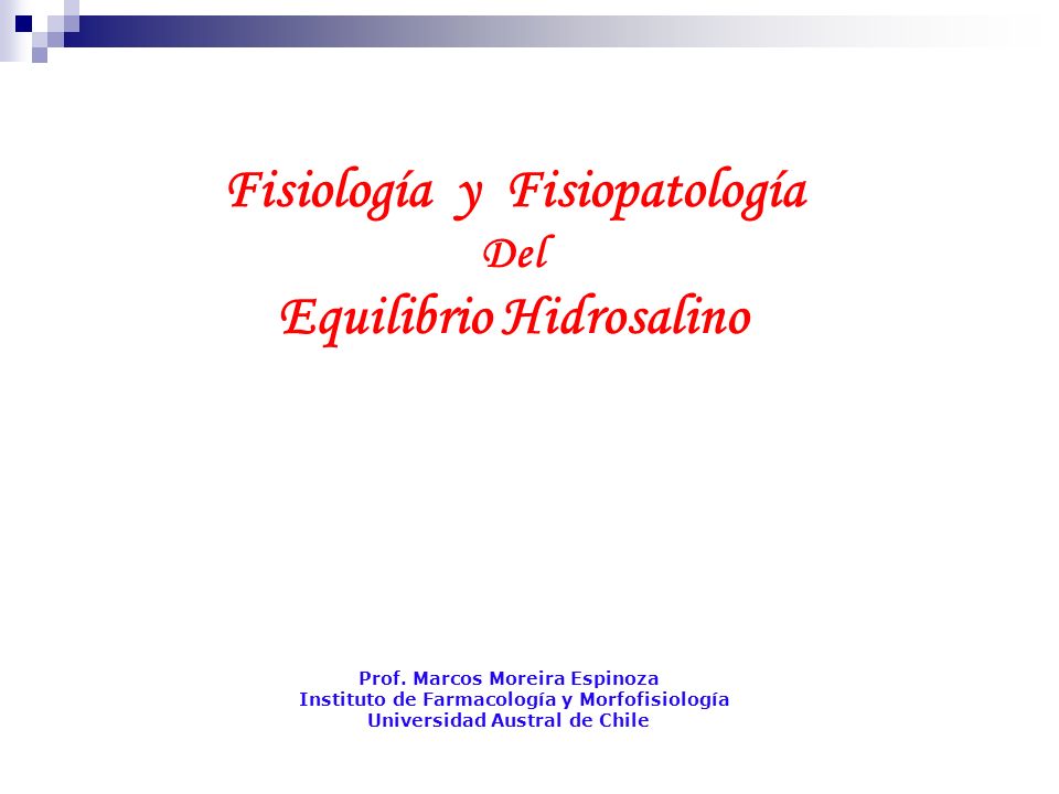 Fisiología y Fisiopatología Equilibrio Hidrosalino